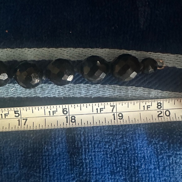 Chunky Lucite Bead Necklace Black 20” Secure Clasp Little Black Dress Necklace - Picture 4 of 5